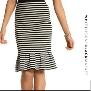 White House Black Market Striped Mermaid Skirt